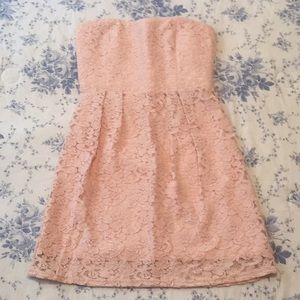 Rue 21 pink lace strapless dress